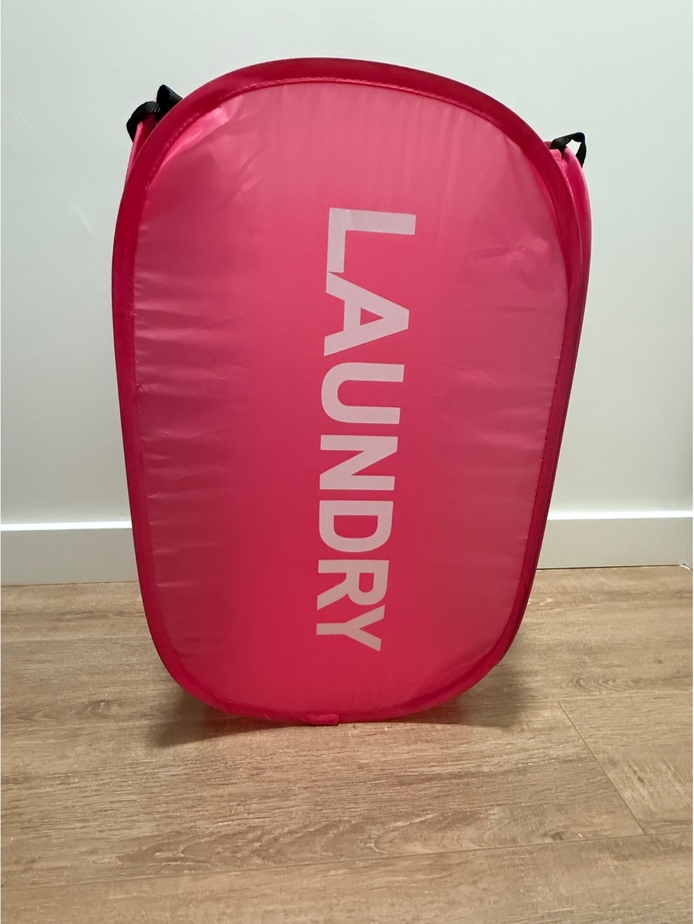 Pop-up Collapsible Pink Travel Laundry Hamper with Handles